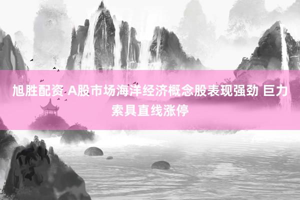 旭胜配资 A股市场海洋经济概念股表现强劲 巨力索具直线涨停