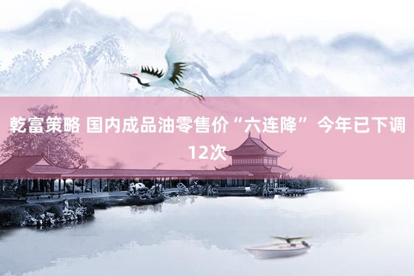 乾富策略 国内成品油零售价“六连降” 今年已下调12次