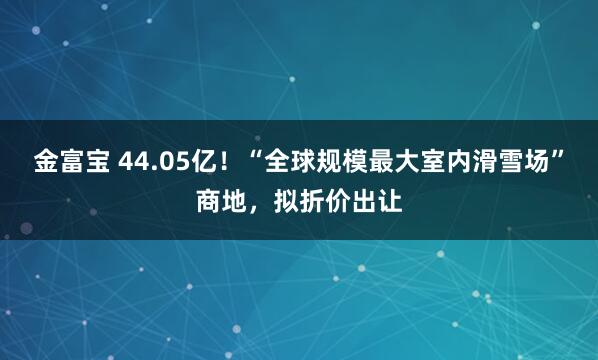 金富宝 44.05亿！“全球规模最大室内滑雪场”商地，拟折价出让