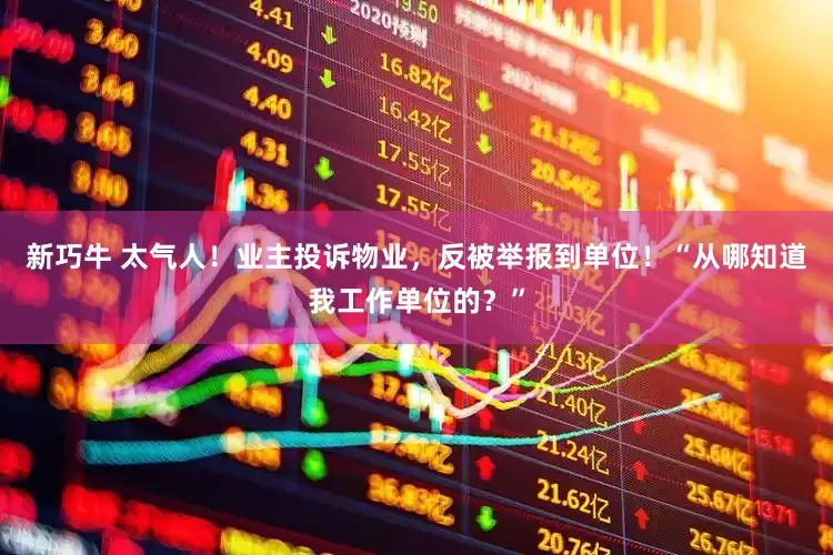 新巧牛 太气人！业主投诉物业，反被举报到单位！“从哪知道我工作单位的？”